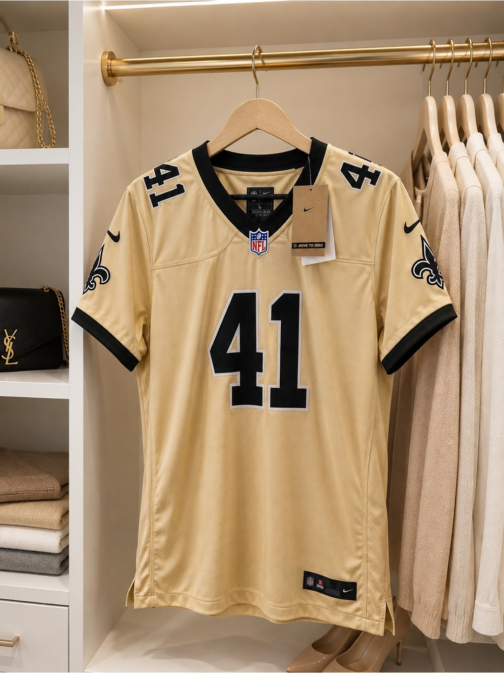 Fanatics Gold and Black #41 Women's Football Jersey